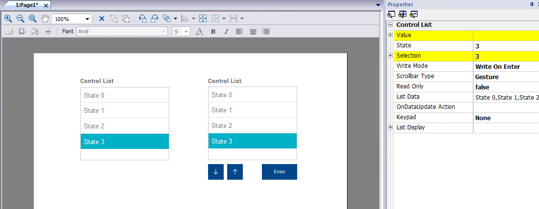 Control list widget