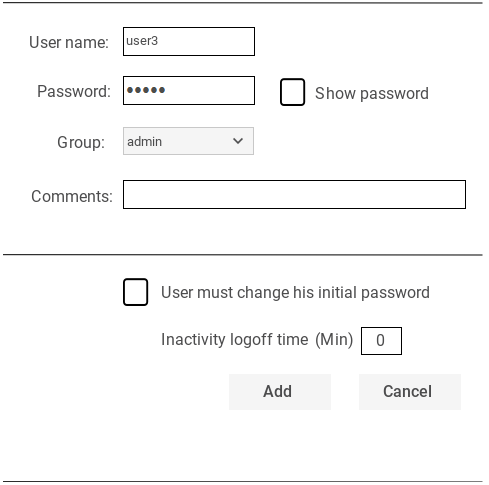 User management actions