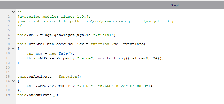JavaScript in custom widgets