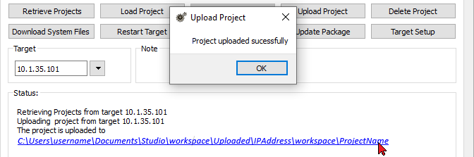 Upload projects
