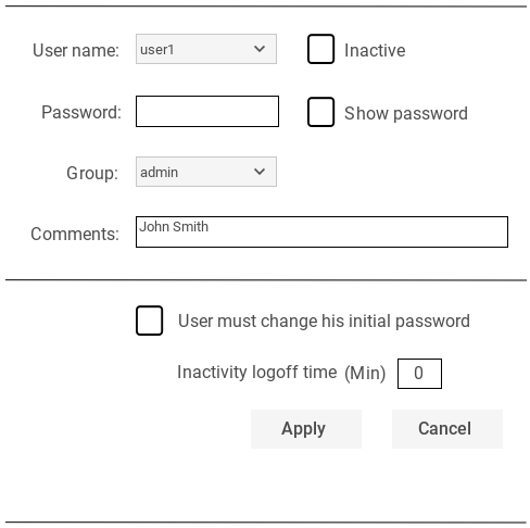 User management actions